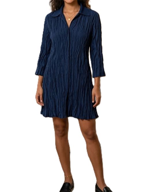 Gongdid design wavy shirt dress navy Gongdid design | GD174NAVY